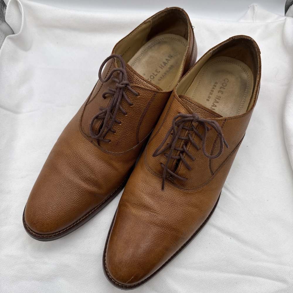 Cole Haan Brown Leather Oxford Grand OS size 11.5 M Business Casual Lace up